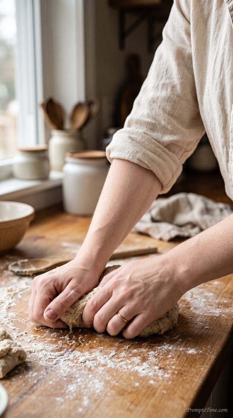Woman wearing ring in kitchen