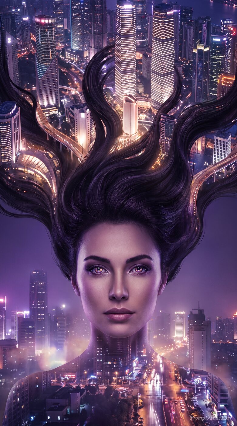 Woman transforming into futurist…