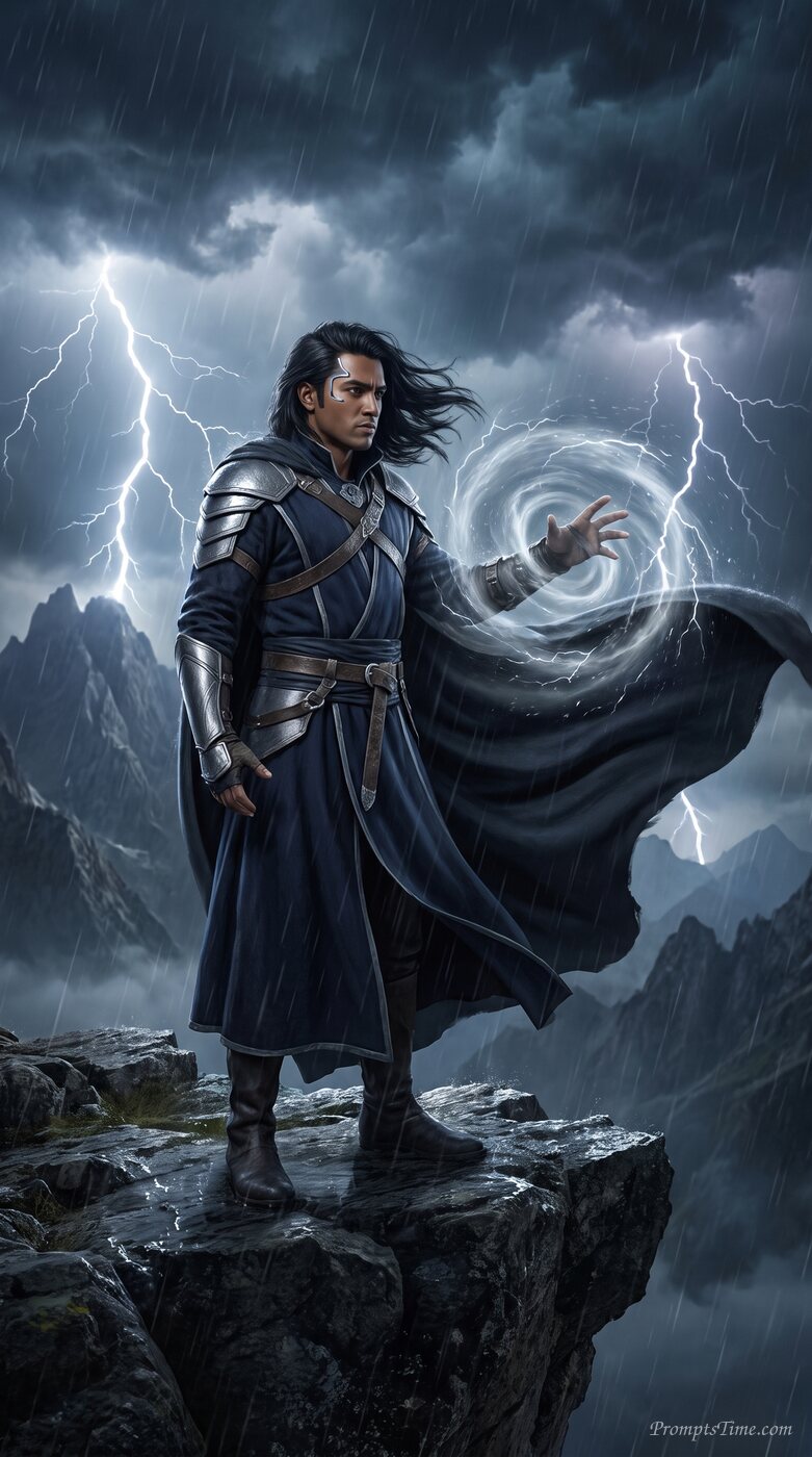 Storm mage controls wind