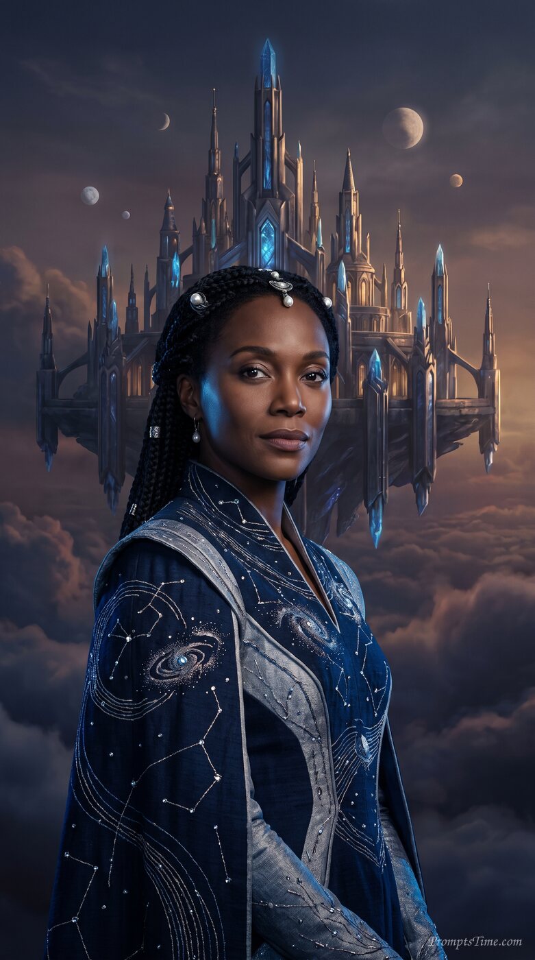 Celestial queen overlooking floa…