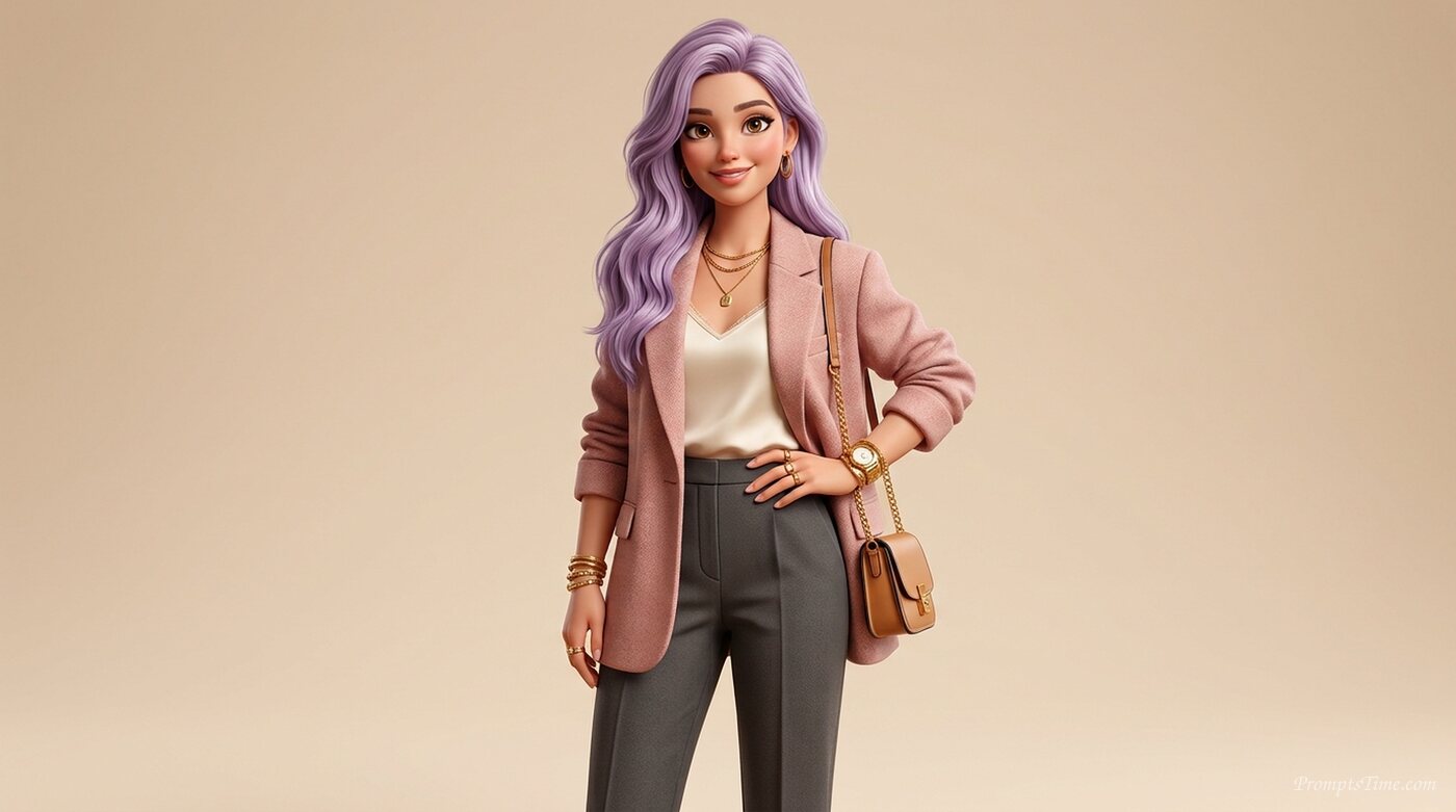 Fashion creator posing in blazer — AI-generated images image