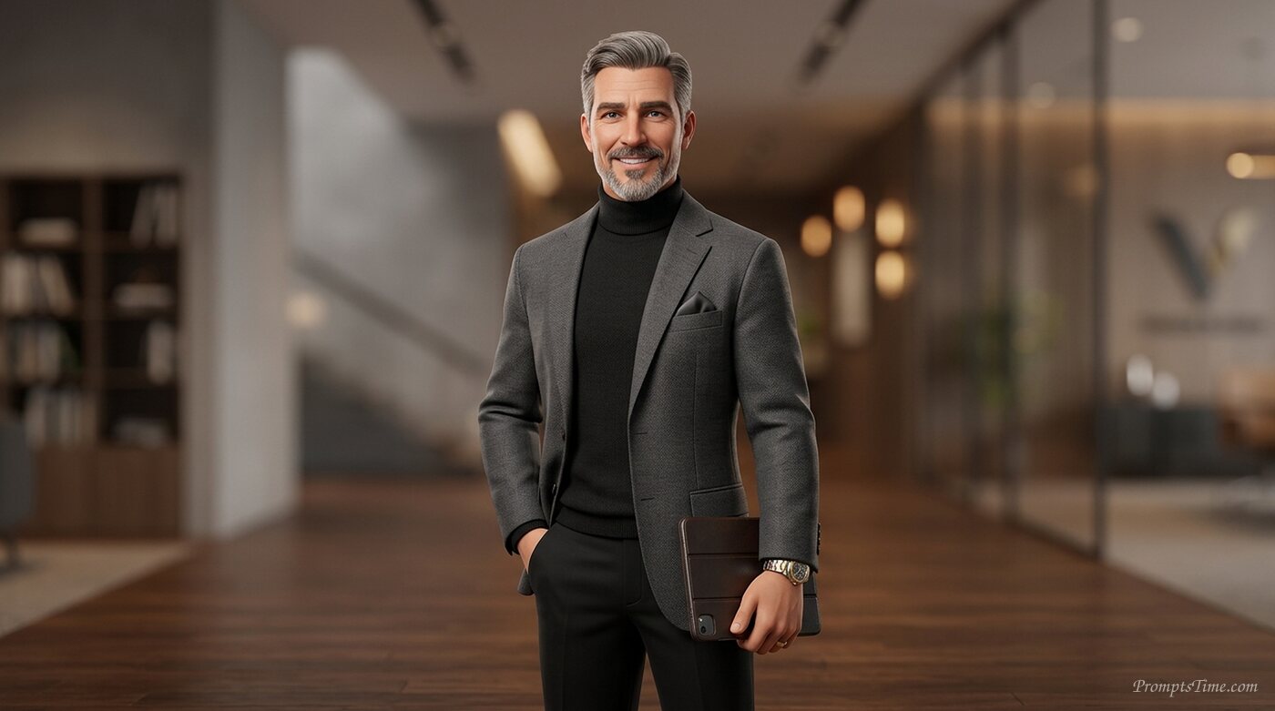 Business creator posing in blazer — AI-generated images image