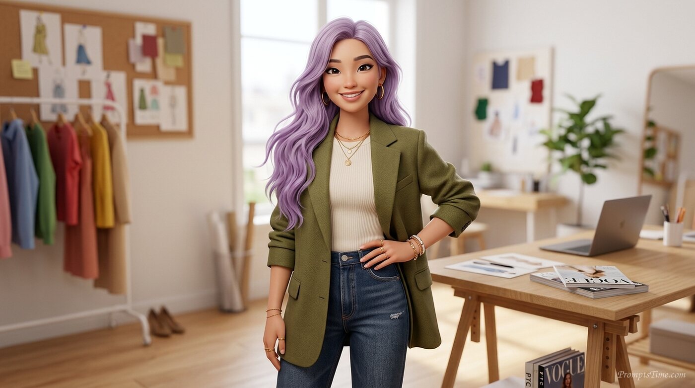 Maya posing in blazer — AI-generated images image