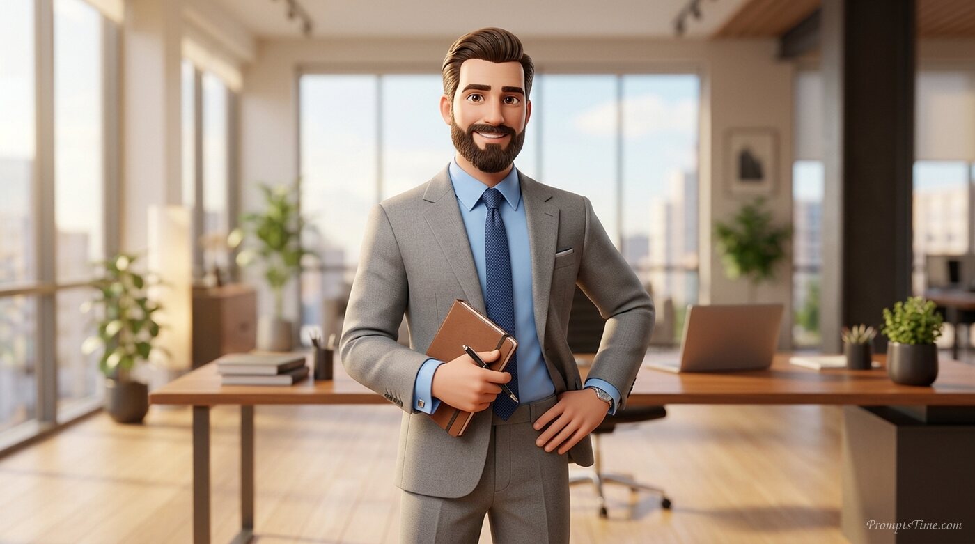Man wearing grey suit — AI-generated images image