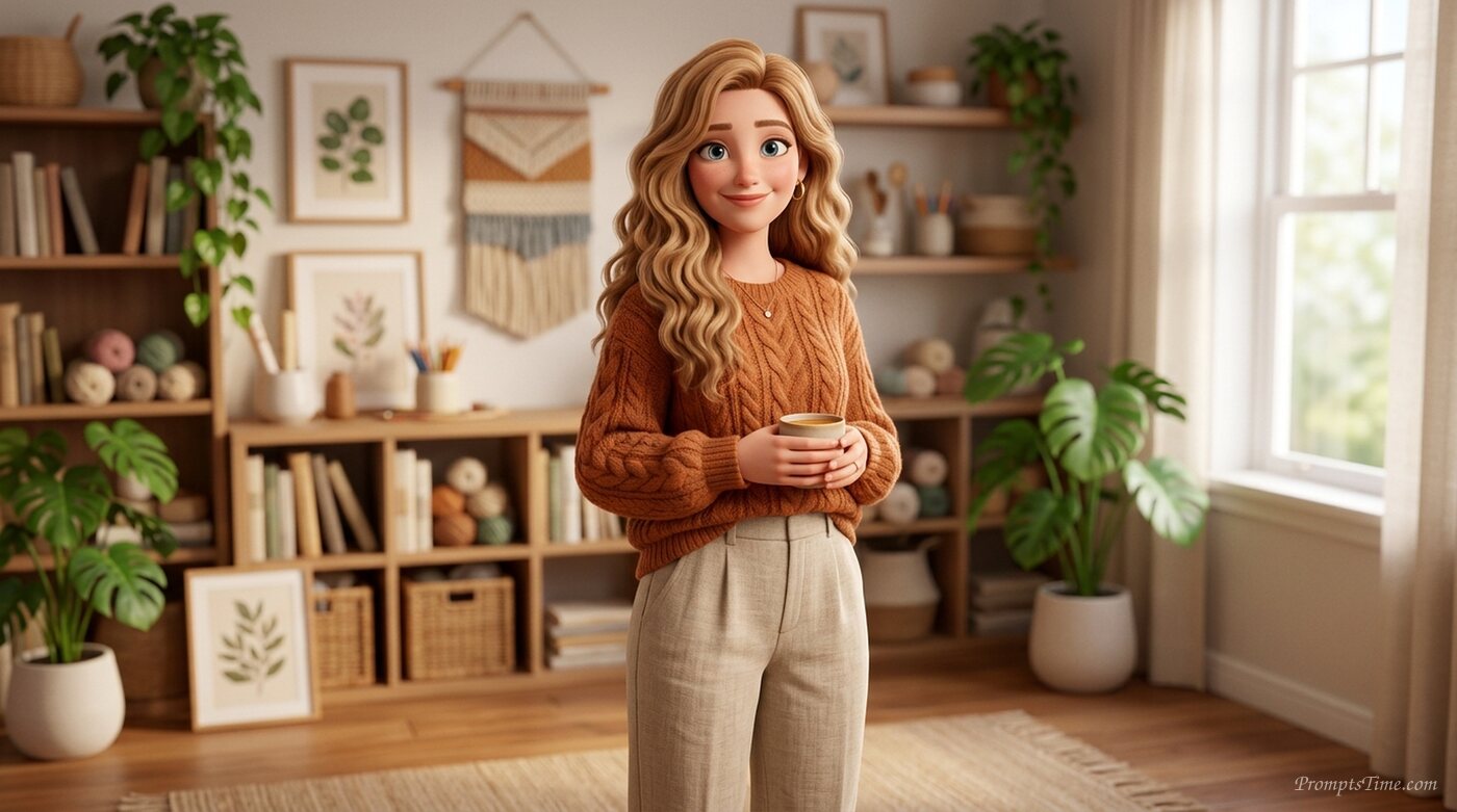 Woman wearing knit sweater — AI-generated images image