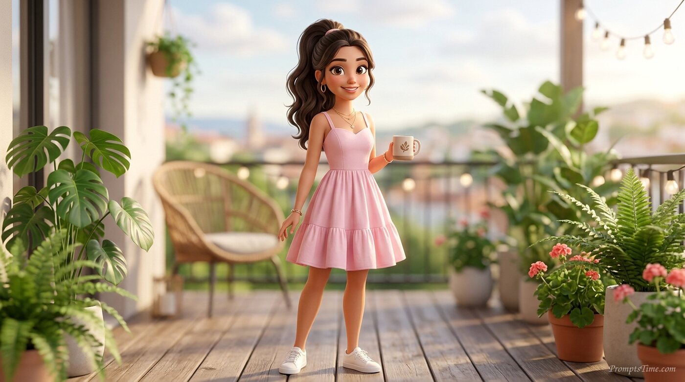 Woman wearing pastel pink dress — AI-generated images image