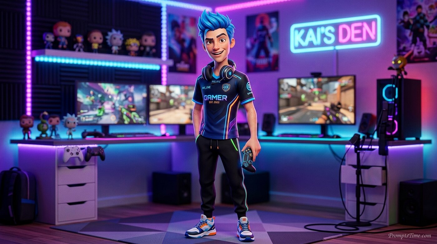 Gaming creator Kai posing — AI-generated images image