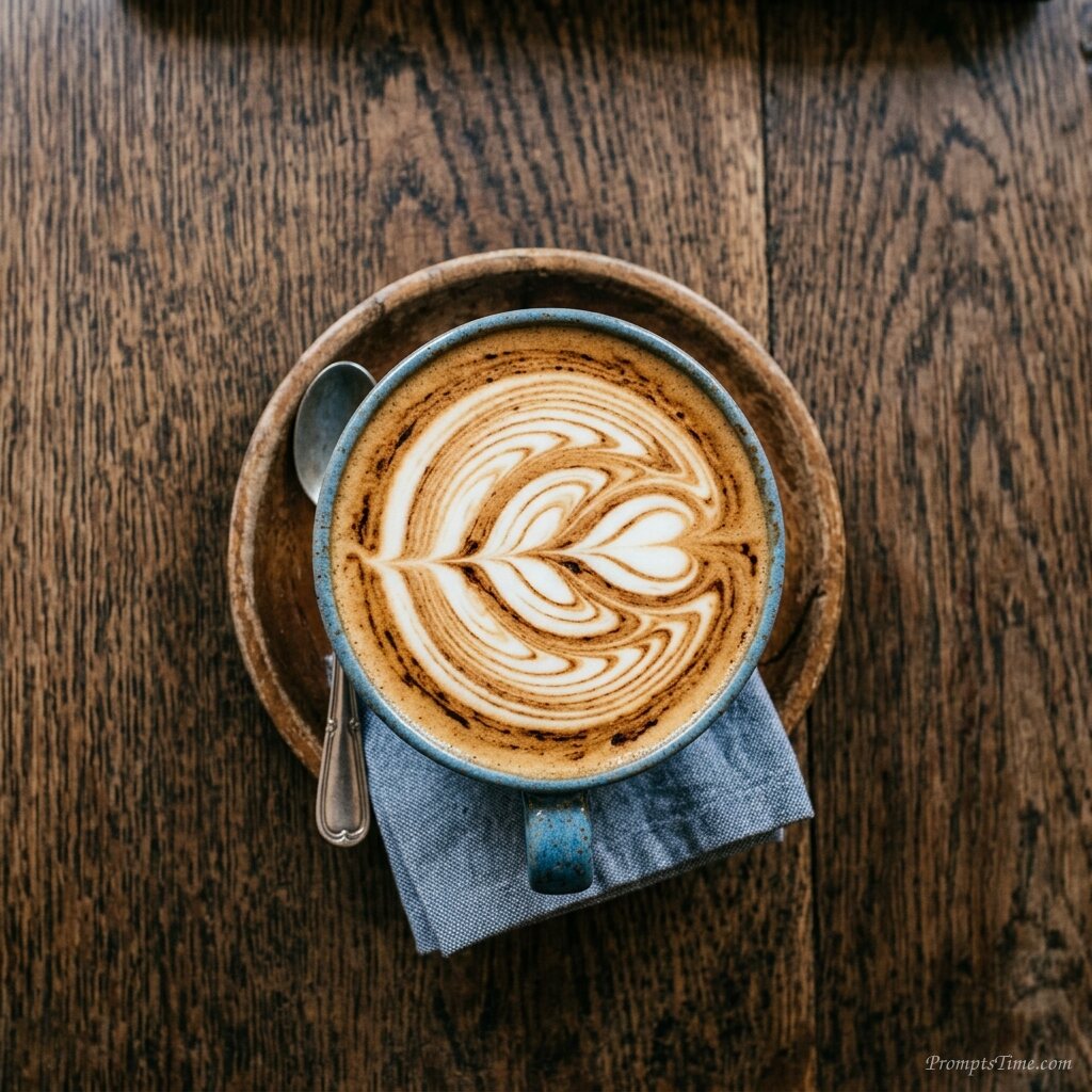 Latte art in ceramic cup — AI-generated images image