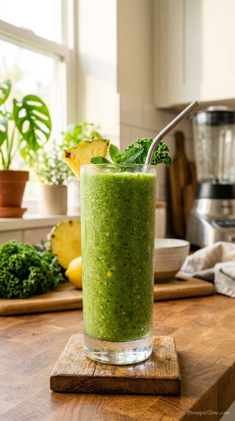 Glass of green smoothie — AI-generated images image