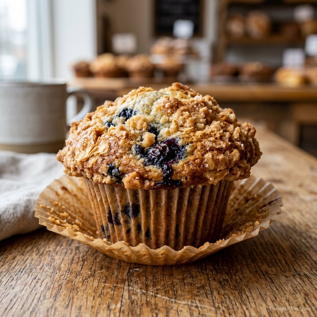 Blueberry muffin close up — AI-generated images image