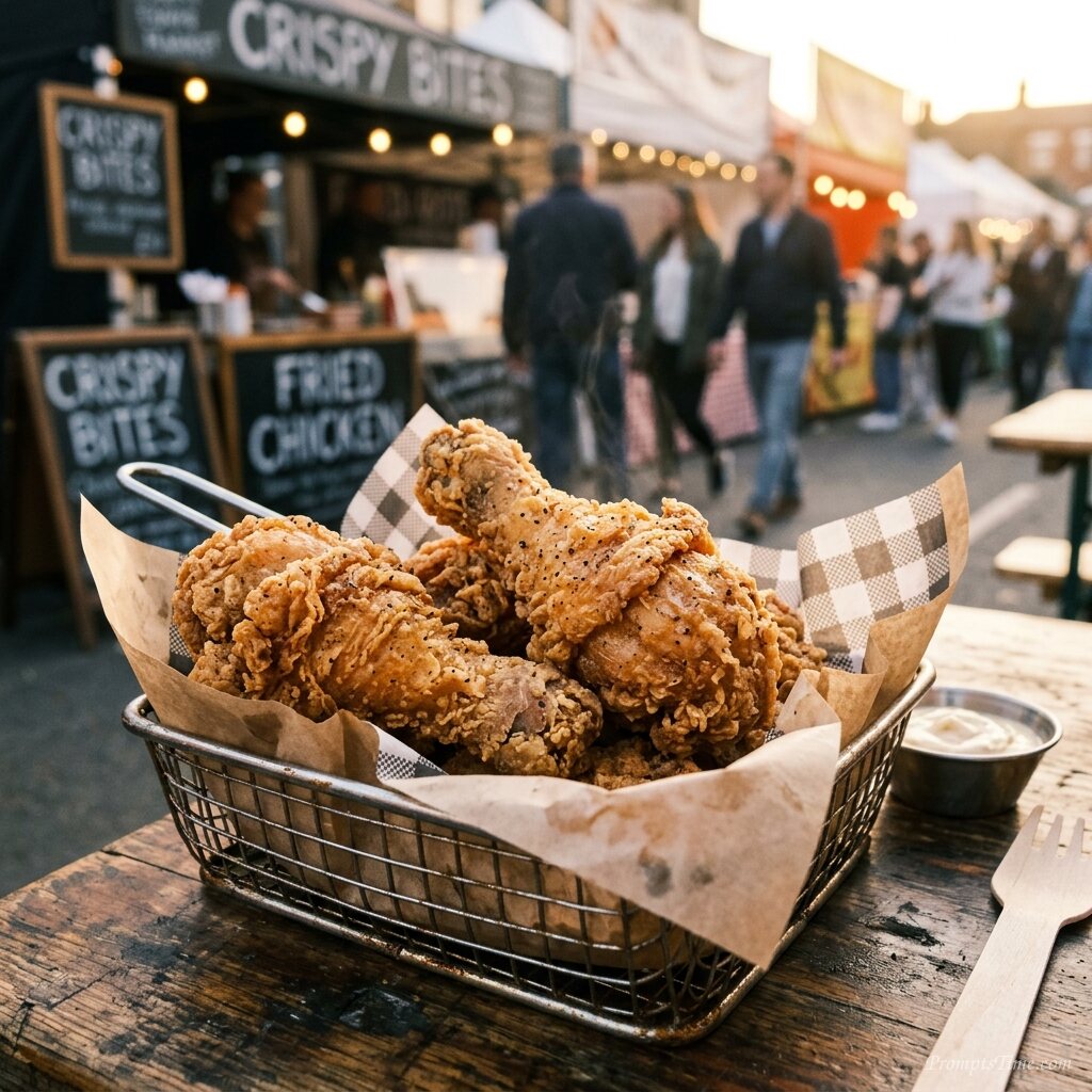 Fried chicken drumsticks in basket — AI-generated images image
