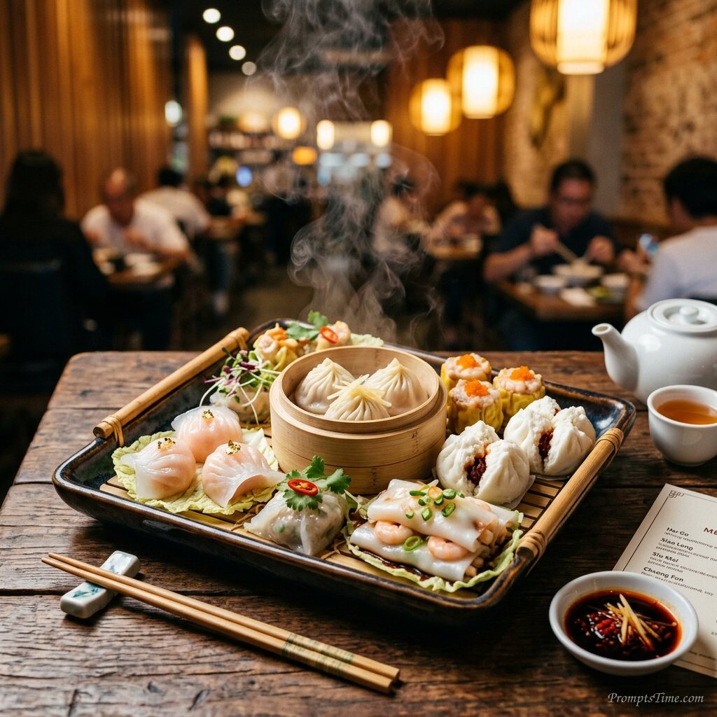 Tray of dim sum — AI-generated images image