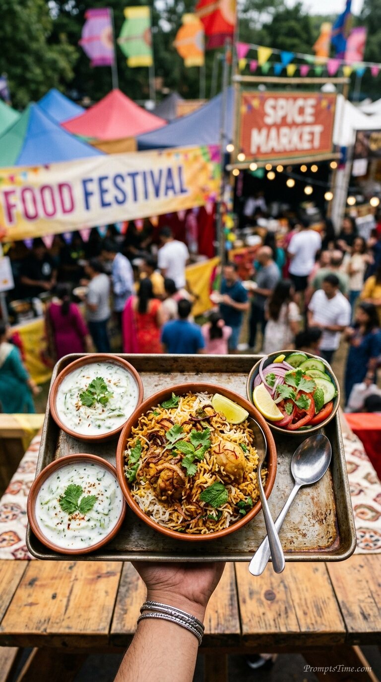 Chicken biryani with raita — AI-generated images image