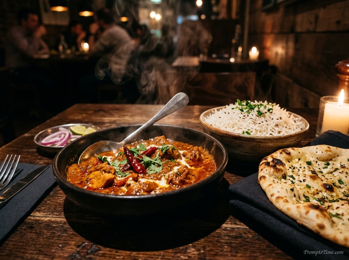 Chicken curry with rice and — AI-generated images image