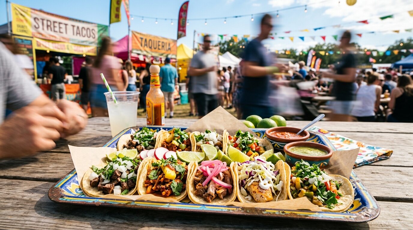 Street tacos on vibrant tray — AI-generated images image