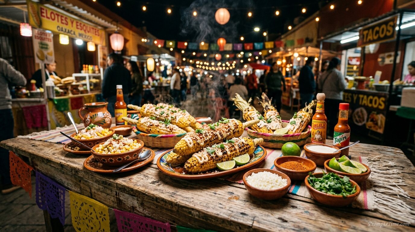 Mexican street corn on table — AI-generated images image