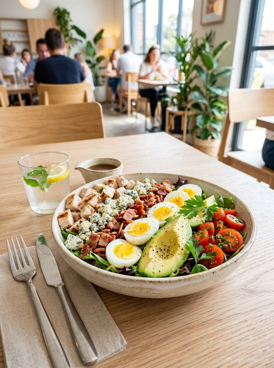 Cobb salad on table — AI-generated images image