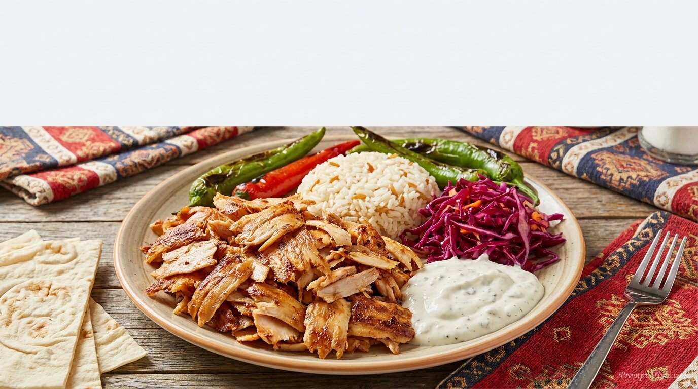 Turkish chicken döner platter — AI-generated images image