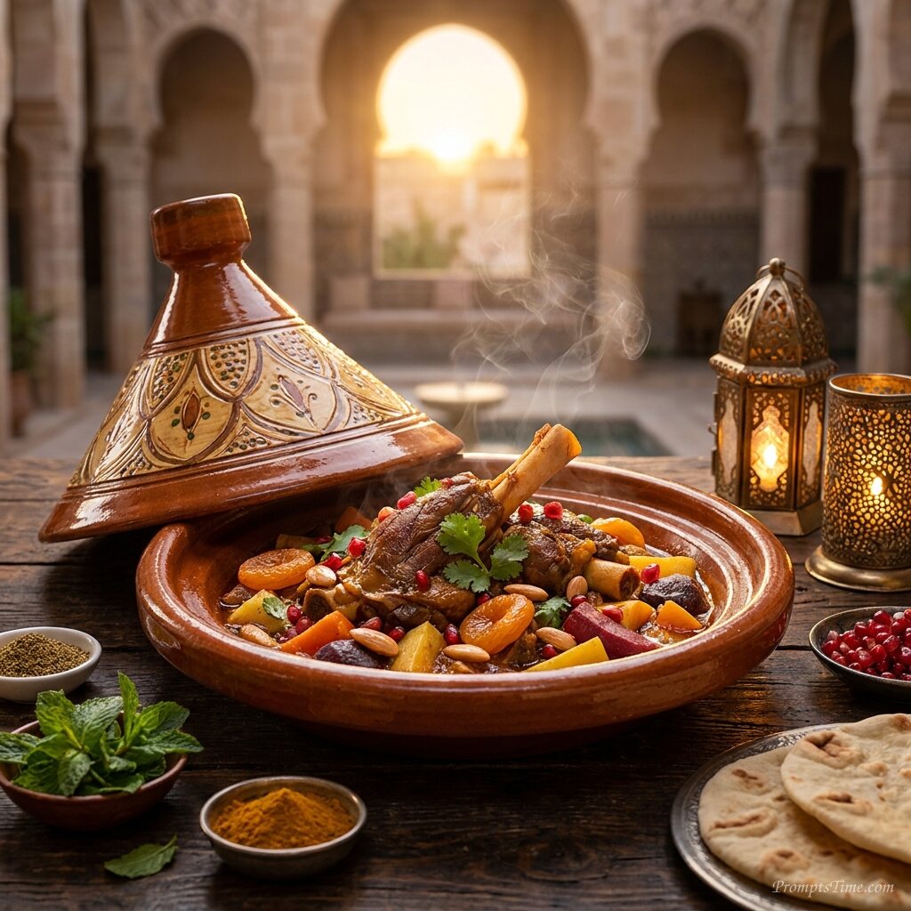 Lamb tagine with apricots — AI-generated images image