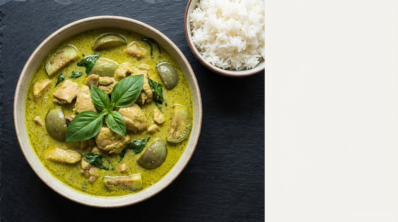 Thai green chicken curry banner — AI-generated images image