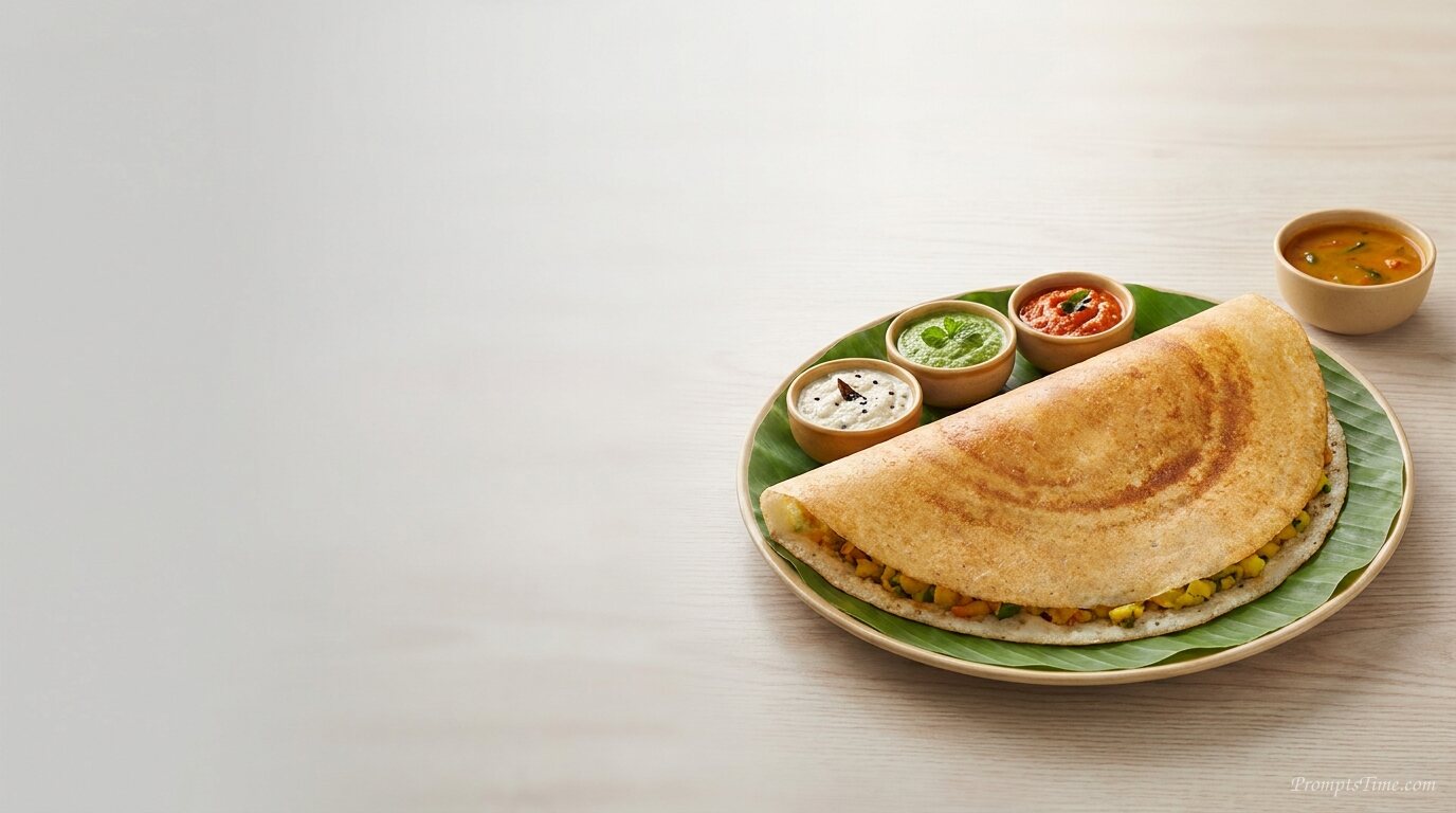 Masala dosa with chutney and — AI-generated images image