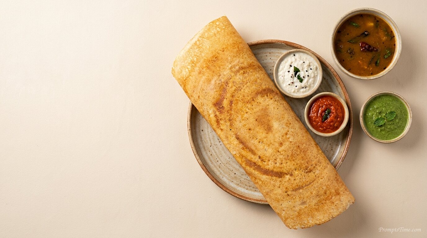Masala dosa with chutneys and — AI-generated images image