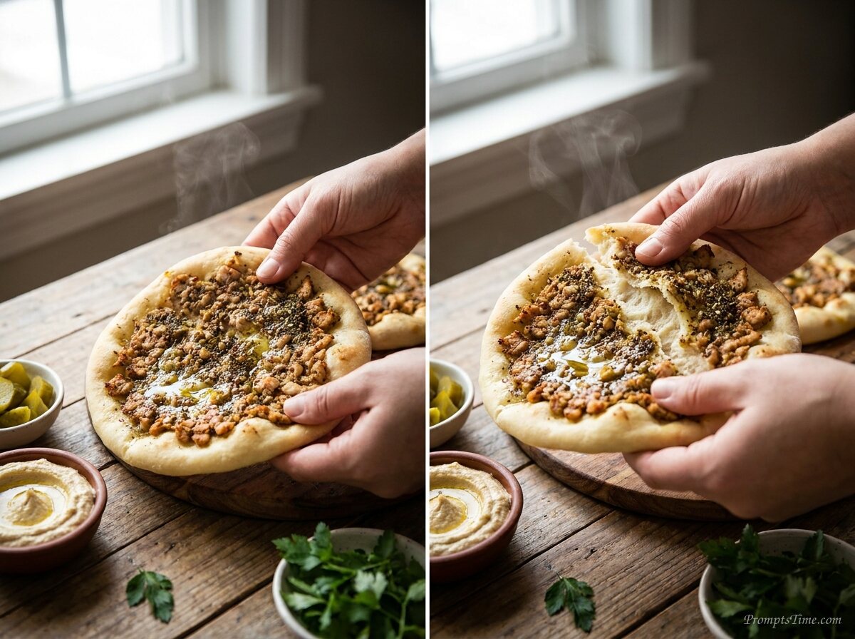 Hands tearing Lebanese chicken m… — AI-generated images image