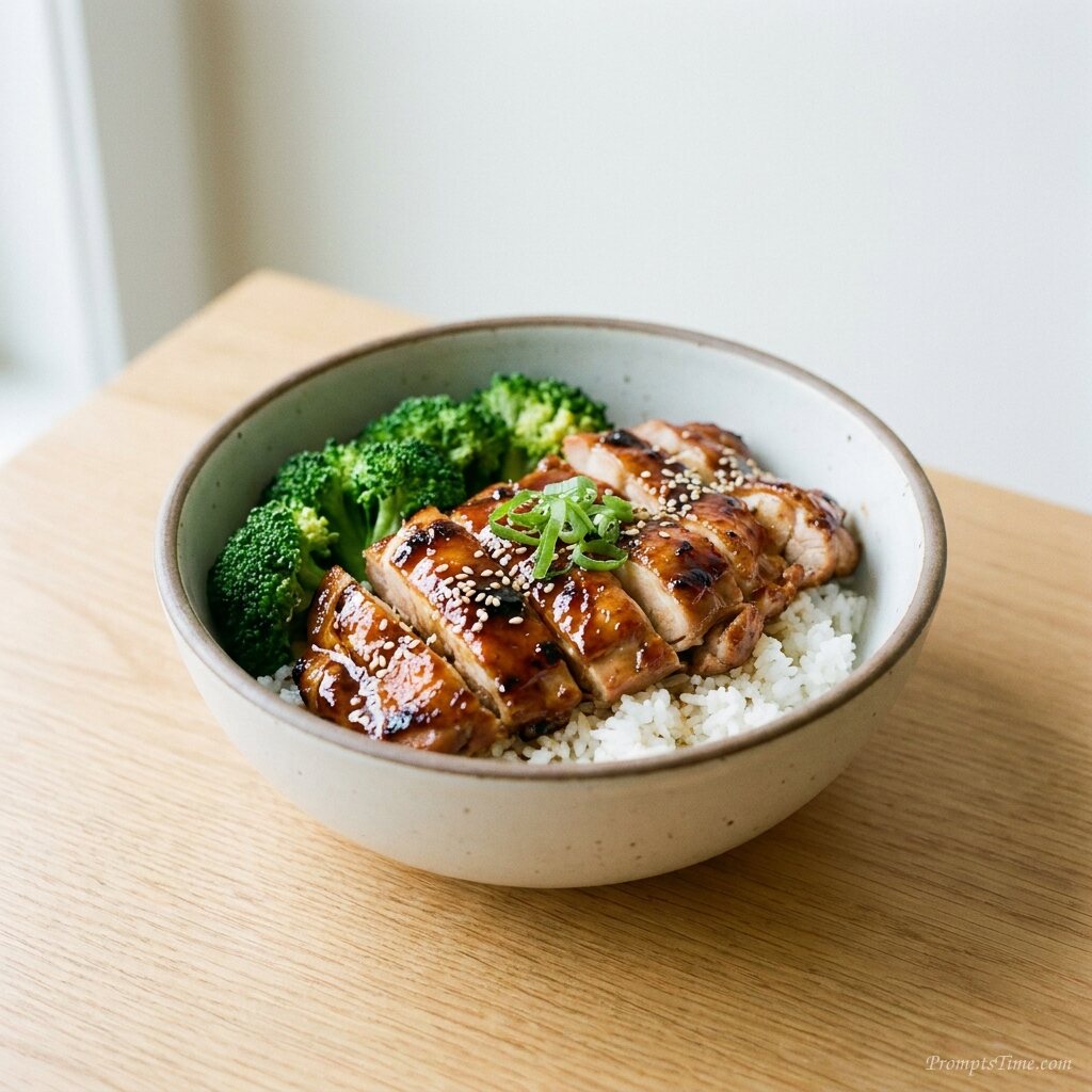 Teriyaki chicken rice bowl — AI-generated images image