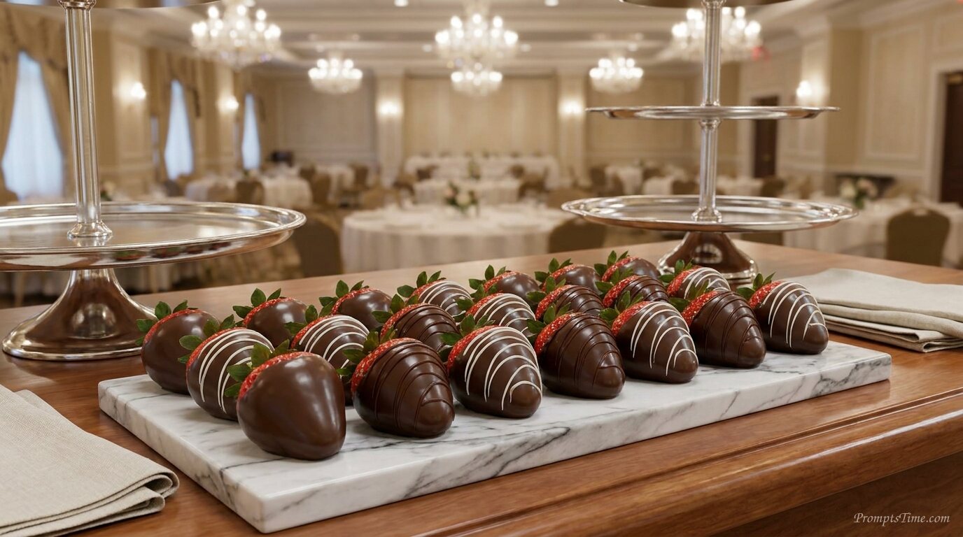 Chocolate strawberries on desser… — AI-generated images image