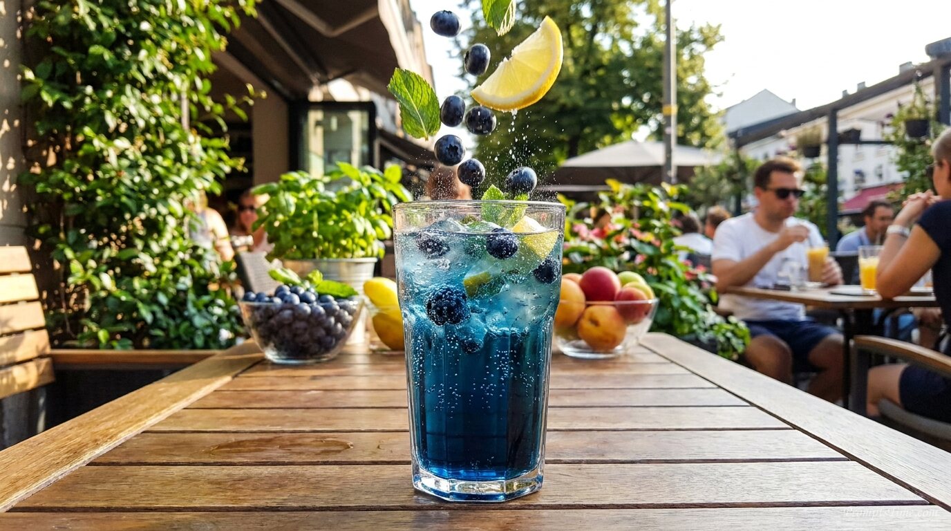 Pouring blueberry lemon sparklin… — AI-generated images image