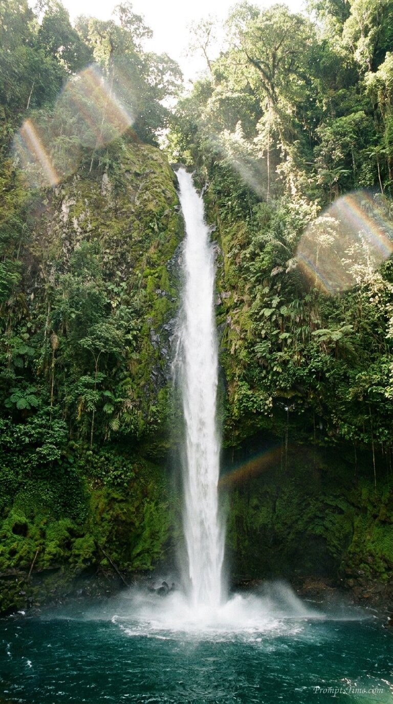 Water falling from cliff — AI-generated images image