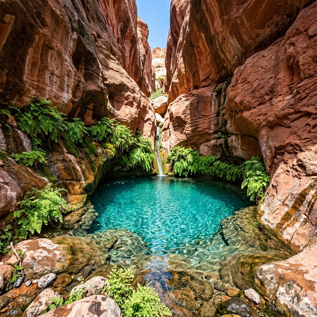 Turquoise spring in sandstone ca… — AI-generated images image