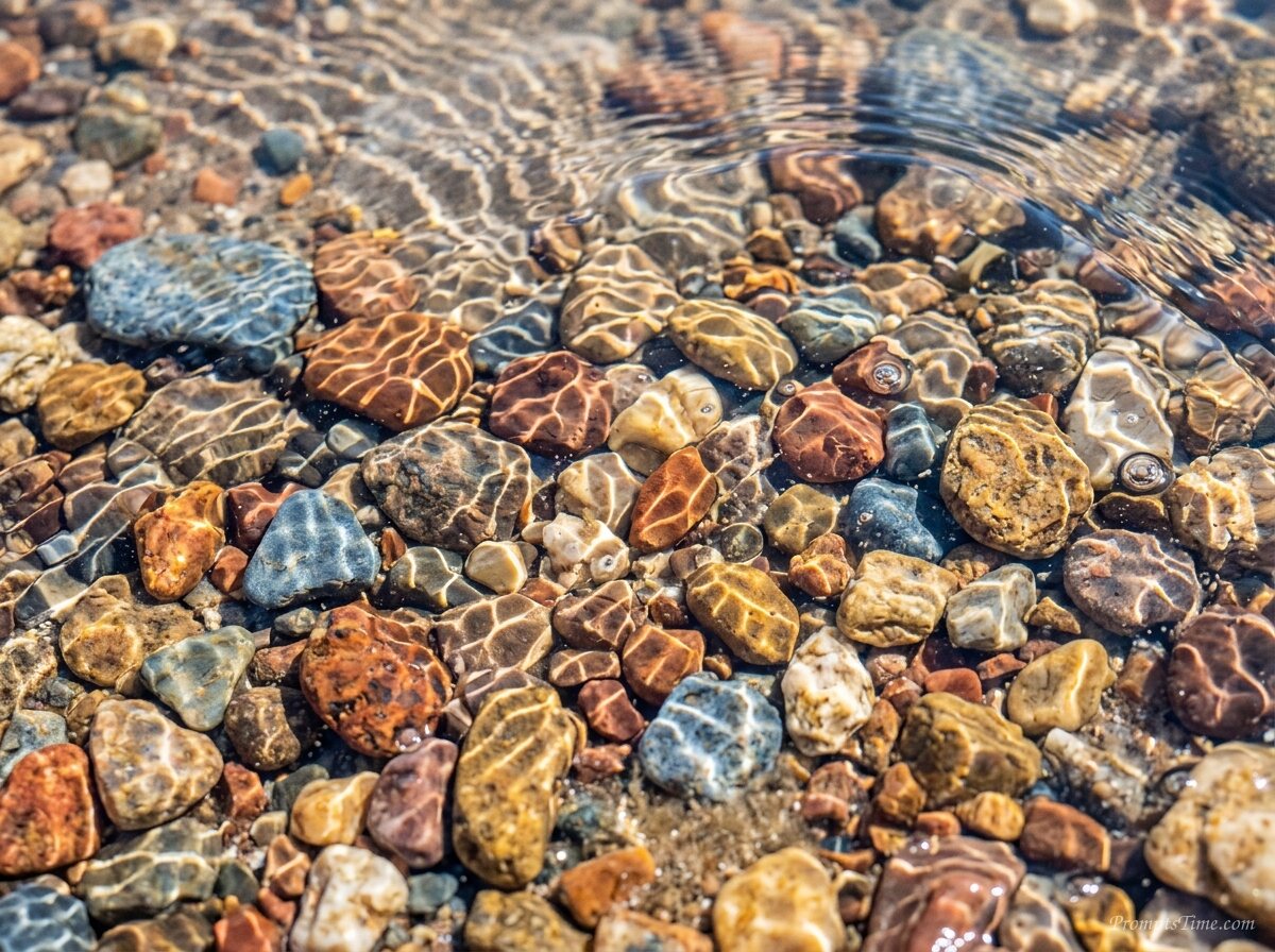Water moving over desert stones — AI-generated images image