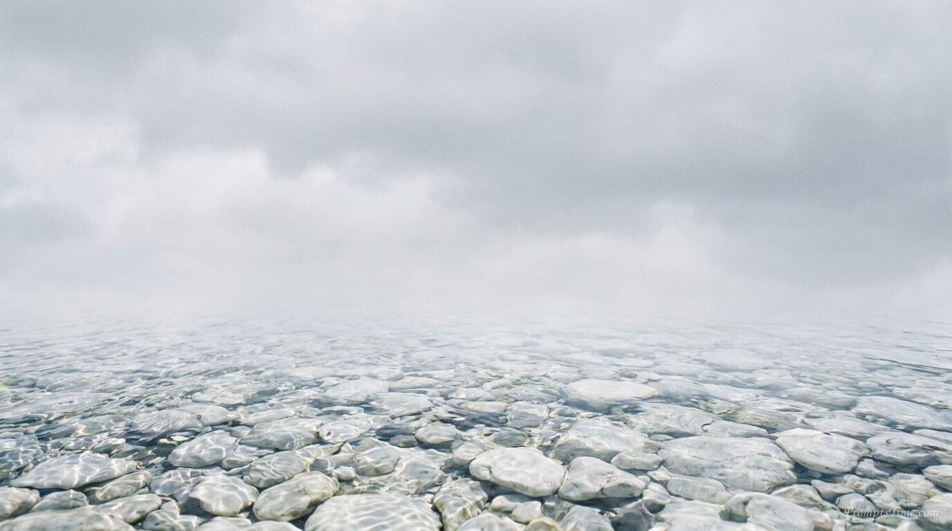 Water flowing over river stones — AI-generated images image