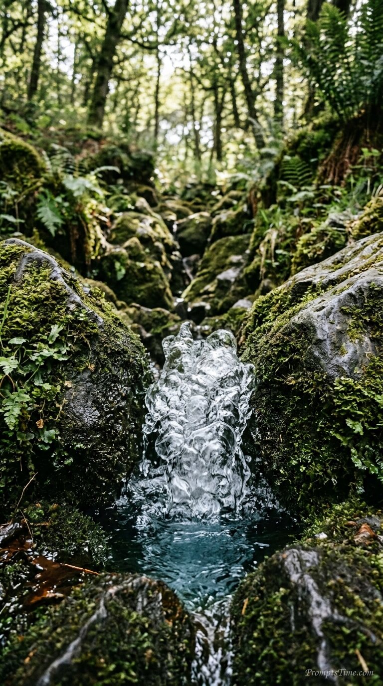 Freshwater spring bubbling from … — AI-generated images image