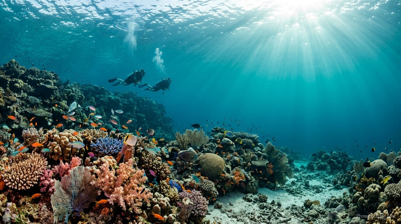 Divers exploring coral reef 2 — AI-generated images image