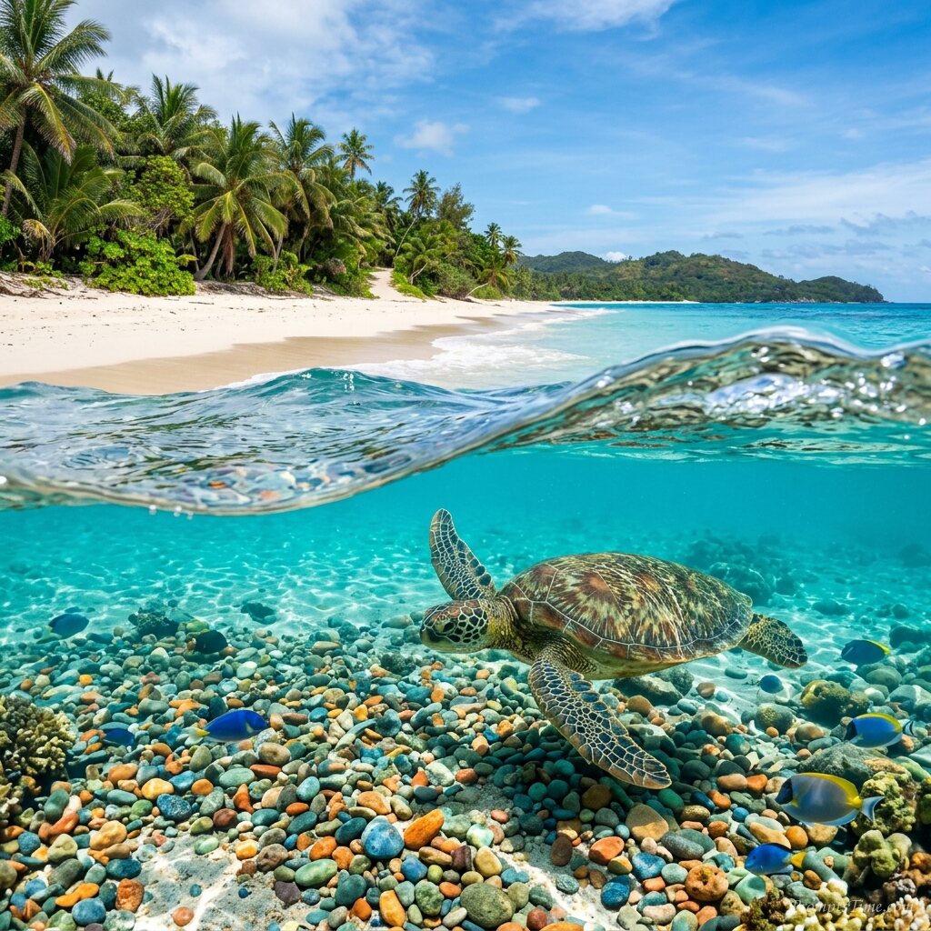 Sea turtle swimming underwater — AI-generated images image