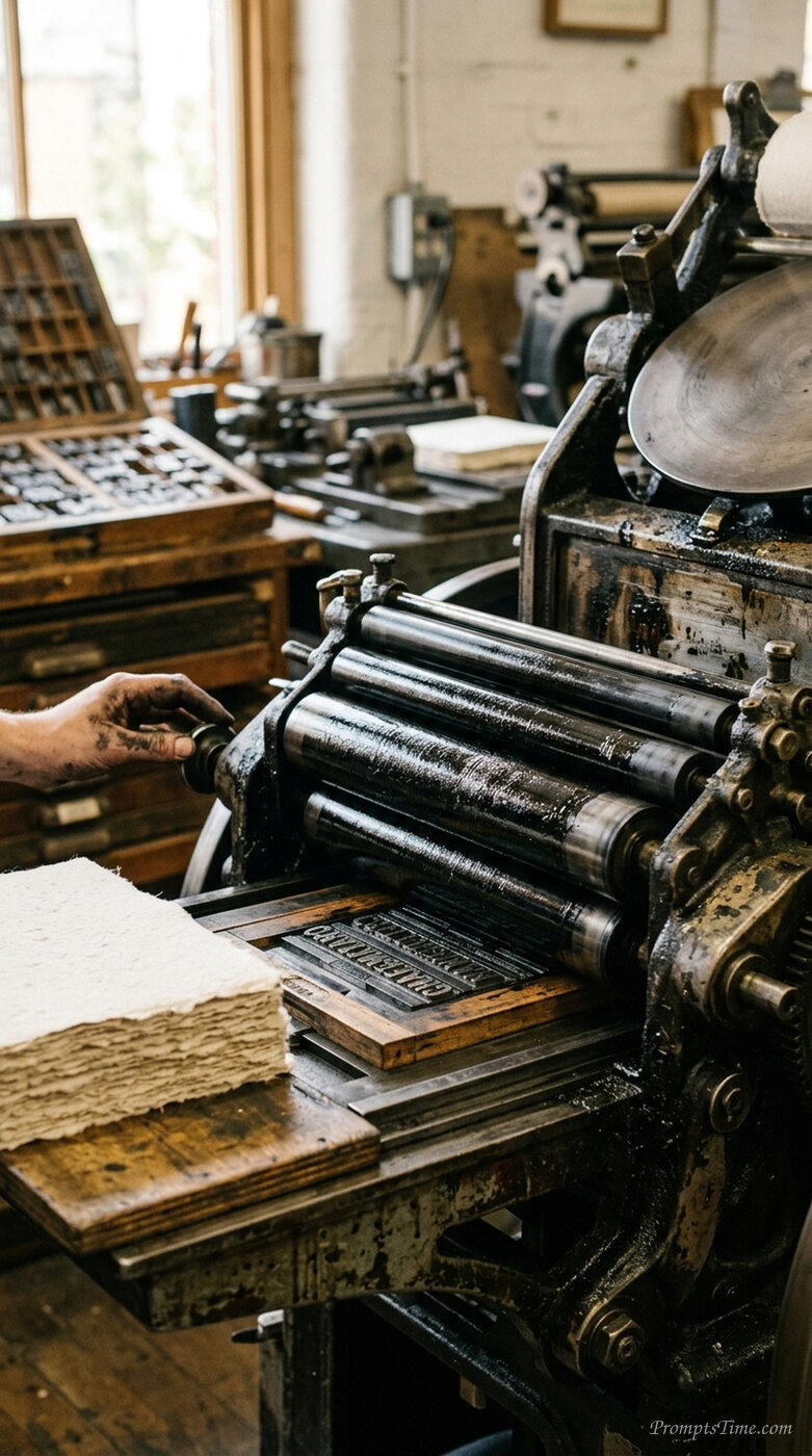 Letterpress printing machine wit… — AI-generated images image
