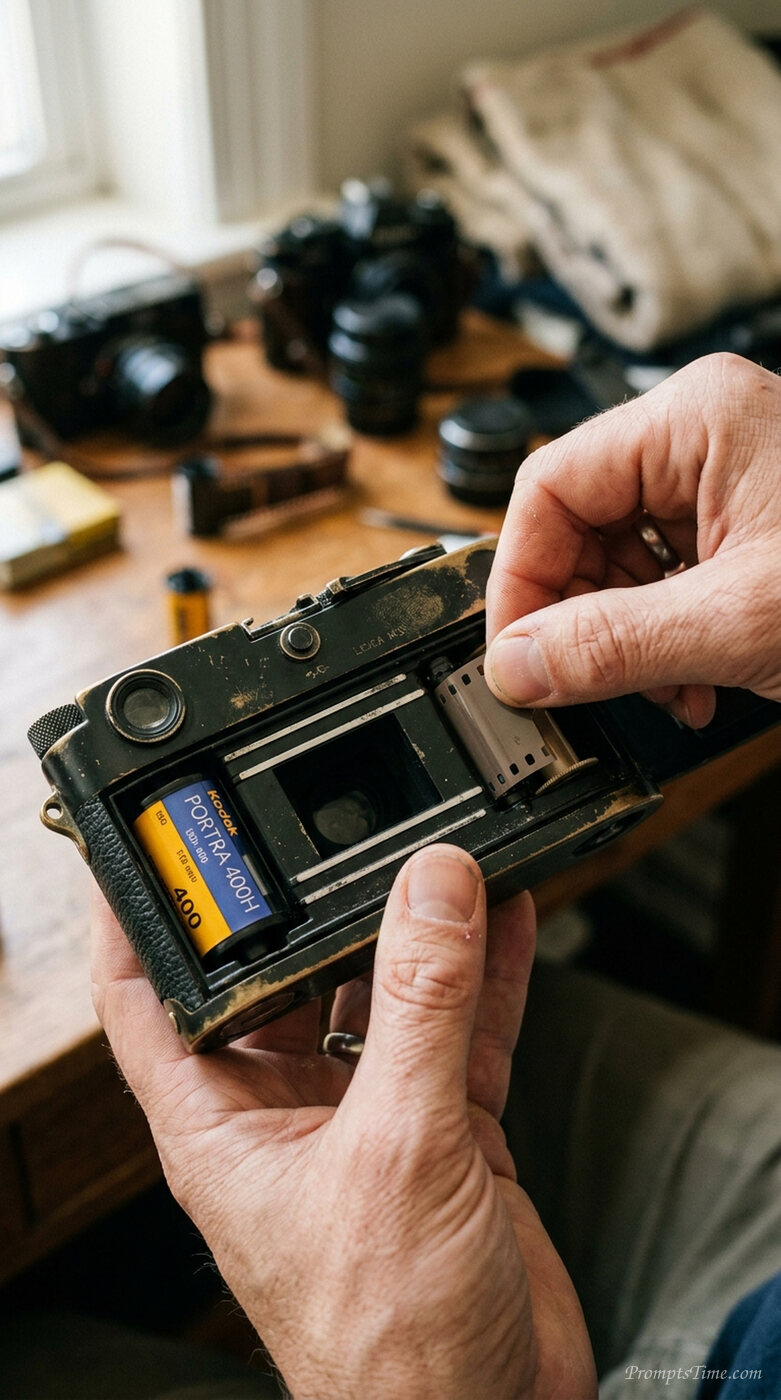 Loading film into camera — AI-generated images image