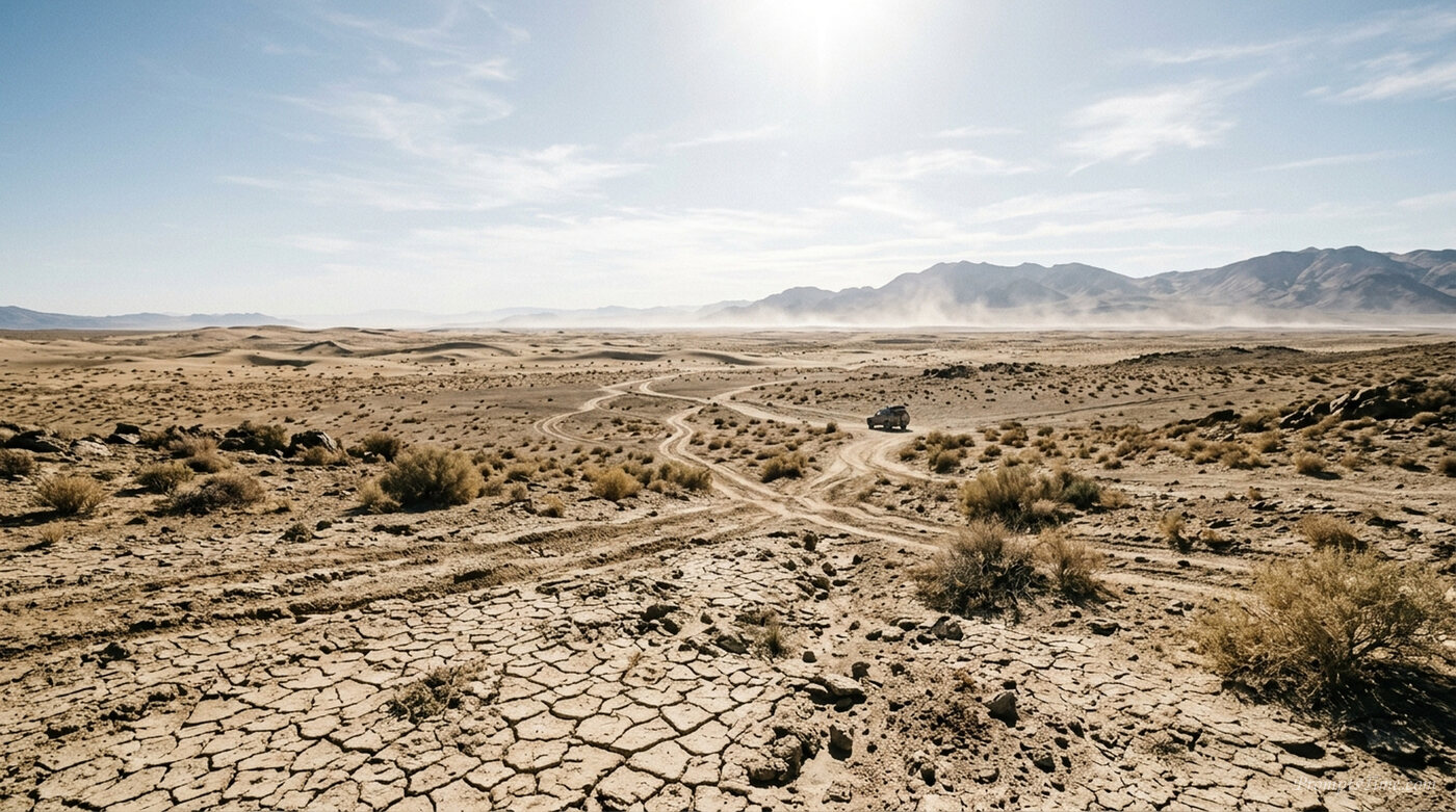 Desert landscape at noon — AI-generated images image