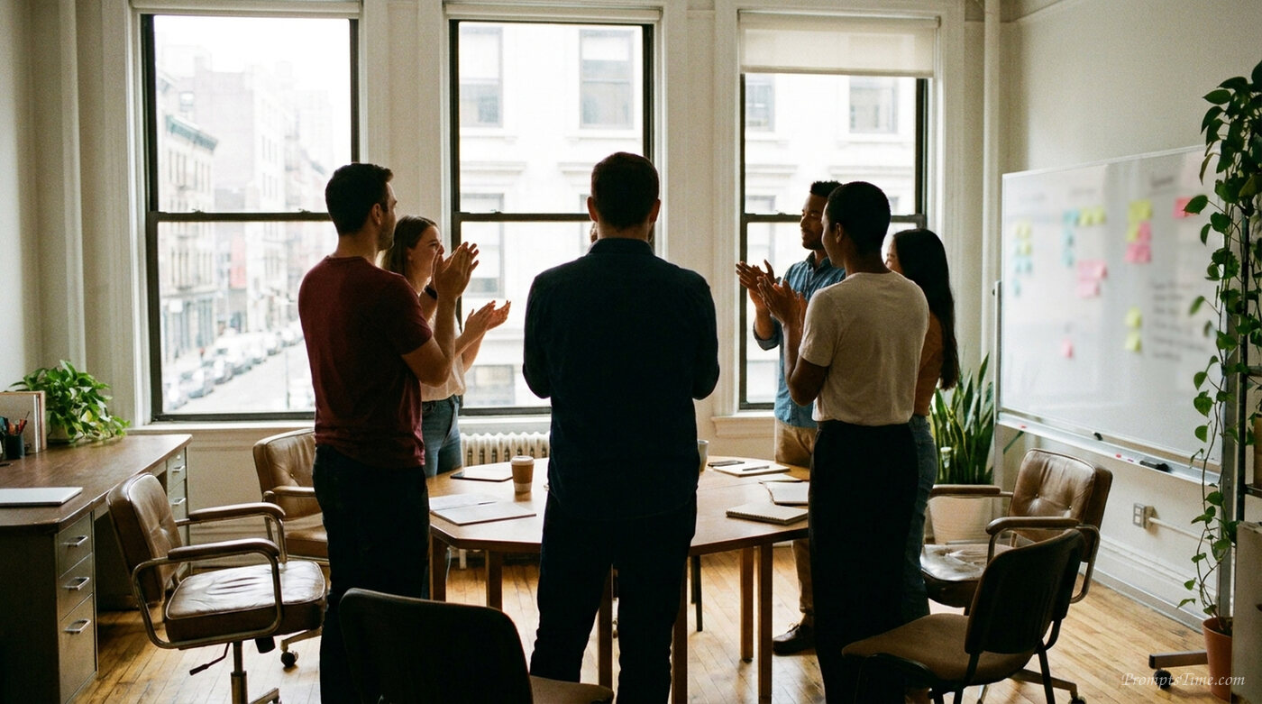 People applauding in meeting room — AI-generated images image