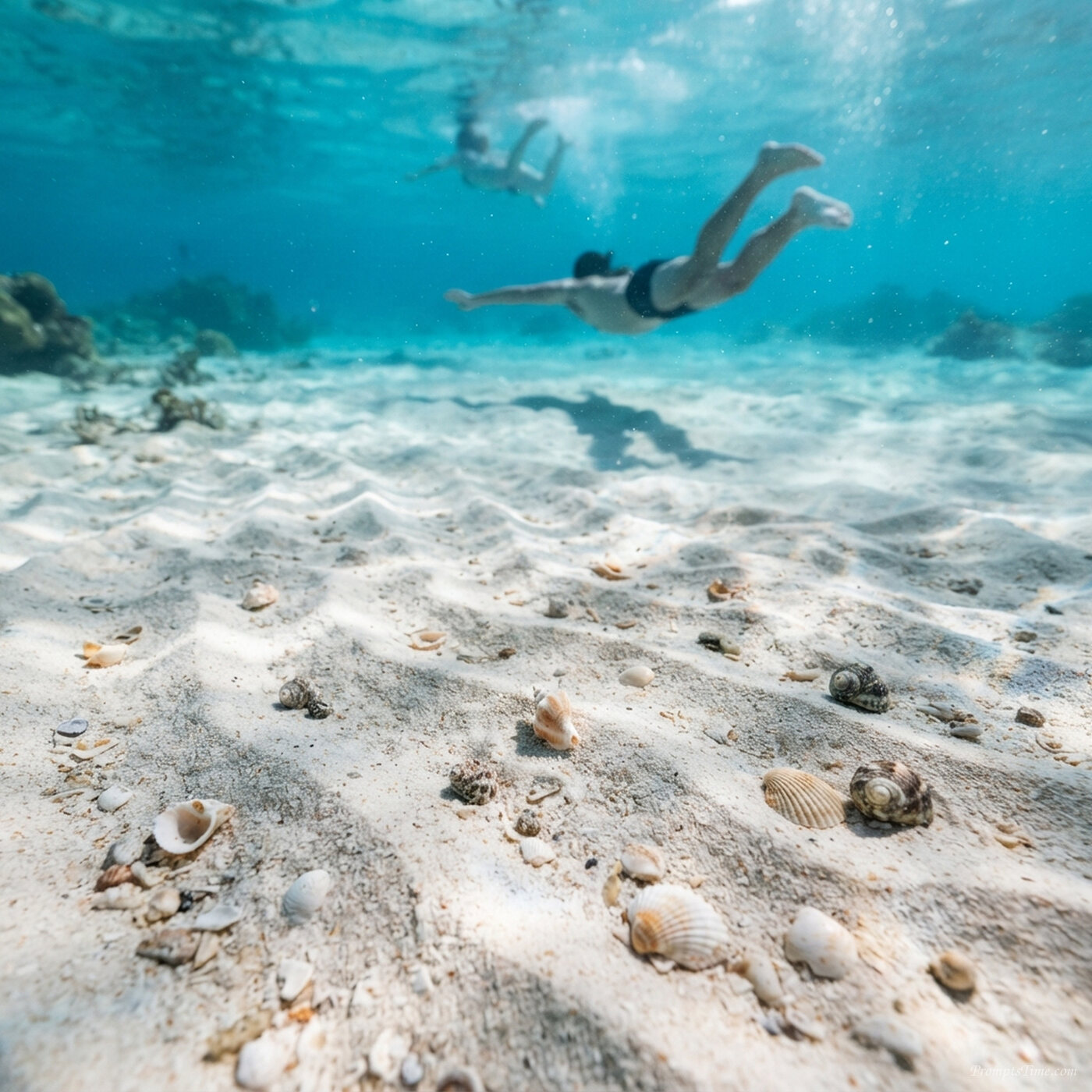 Sand ripples on ocean floor — AI-generated images image