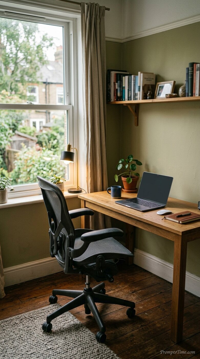 Empty chair at desk — AI-generated images image