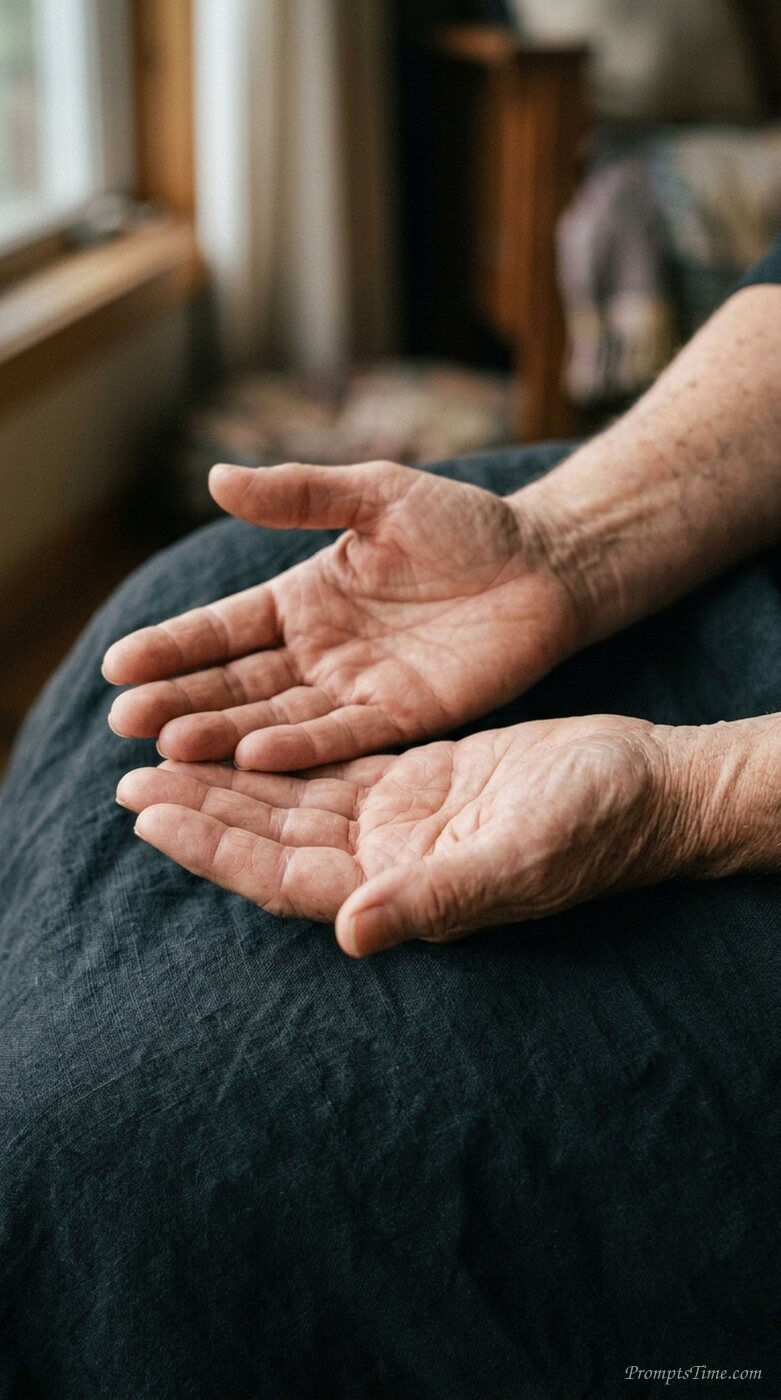 Hands resting in meditation pose — AI-generated images image