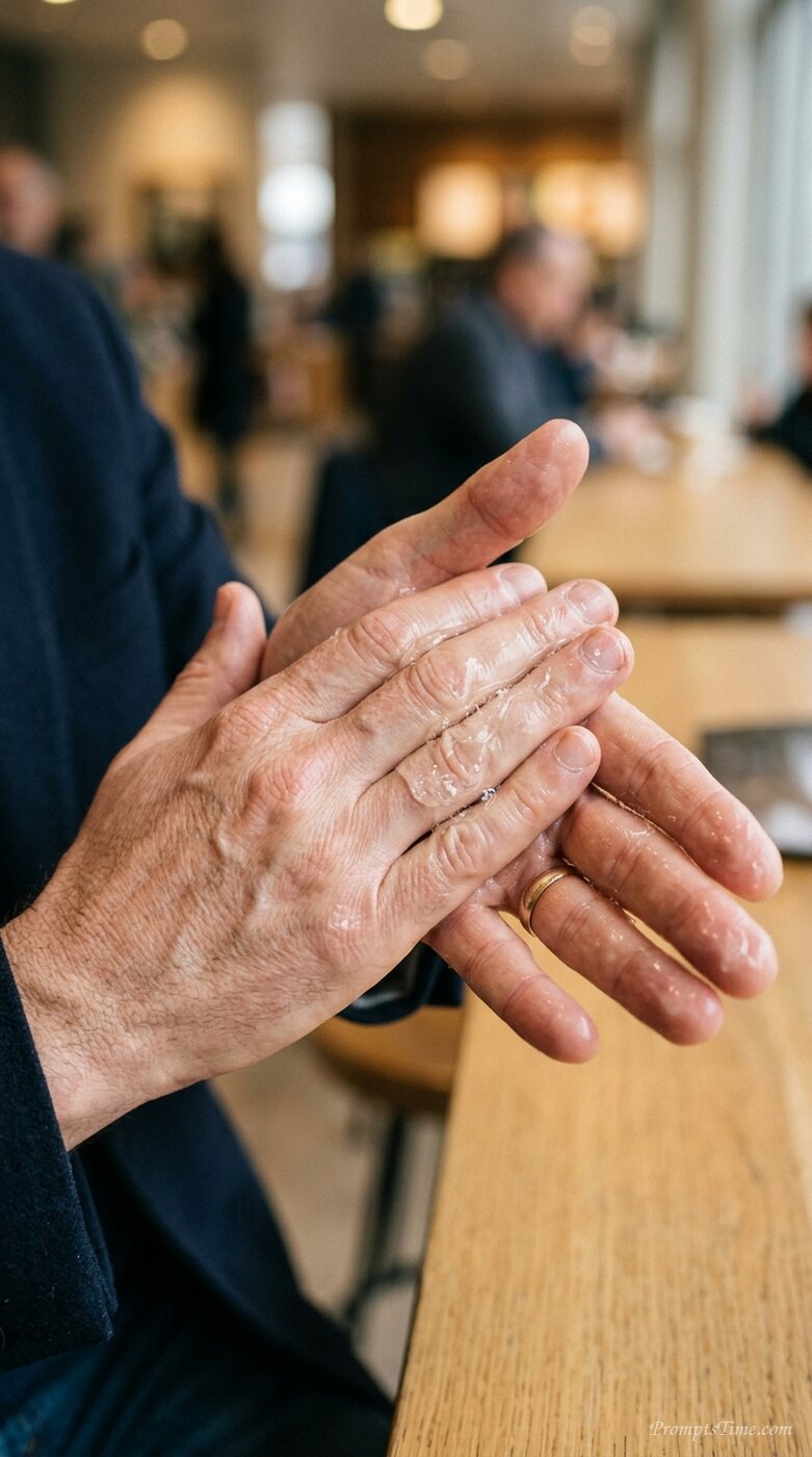 Hands sanitizing with clear gel — AI-generated images image
