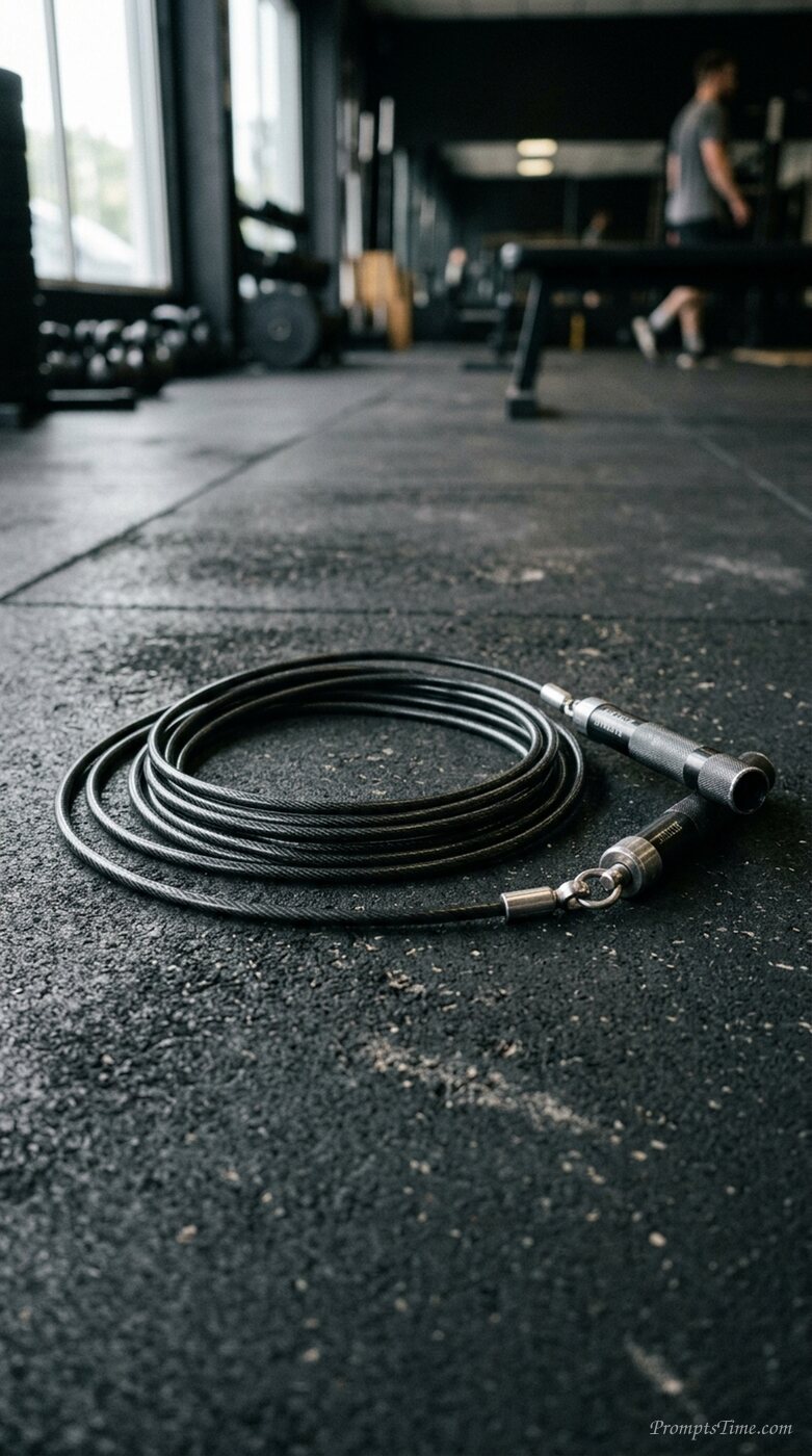 Skipping rope on gym floor — AI-generated images image