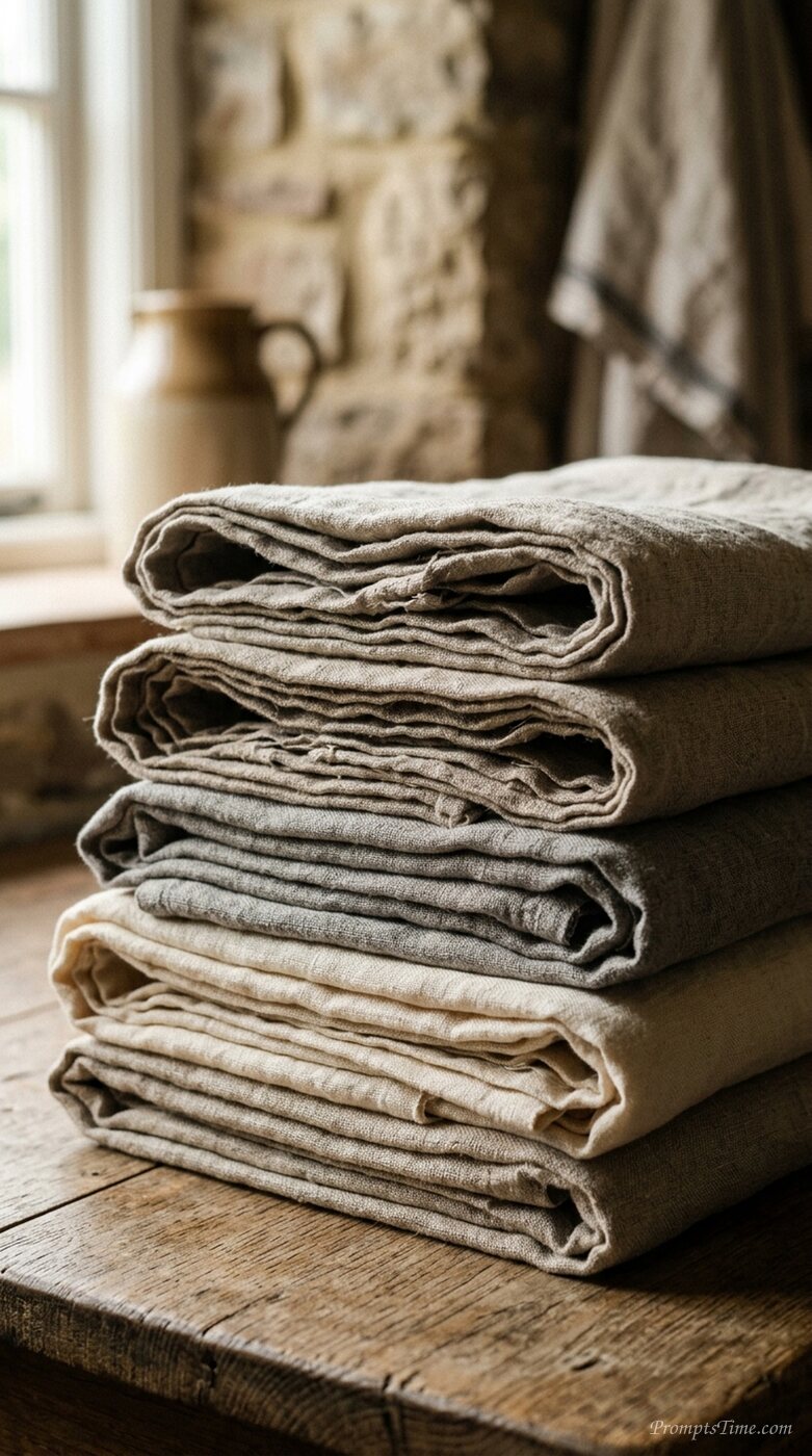 Folded linen fabric texture — AI-generated images image