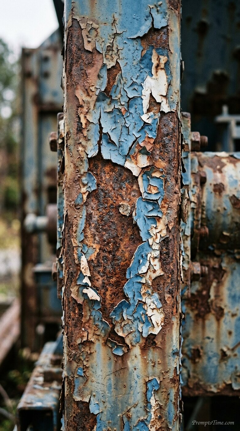 Rusted metal with flaking paint — AI-generated images image