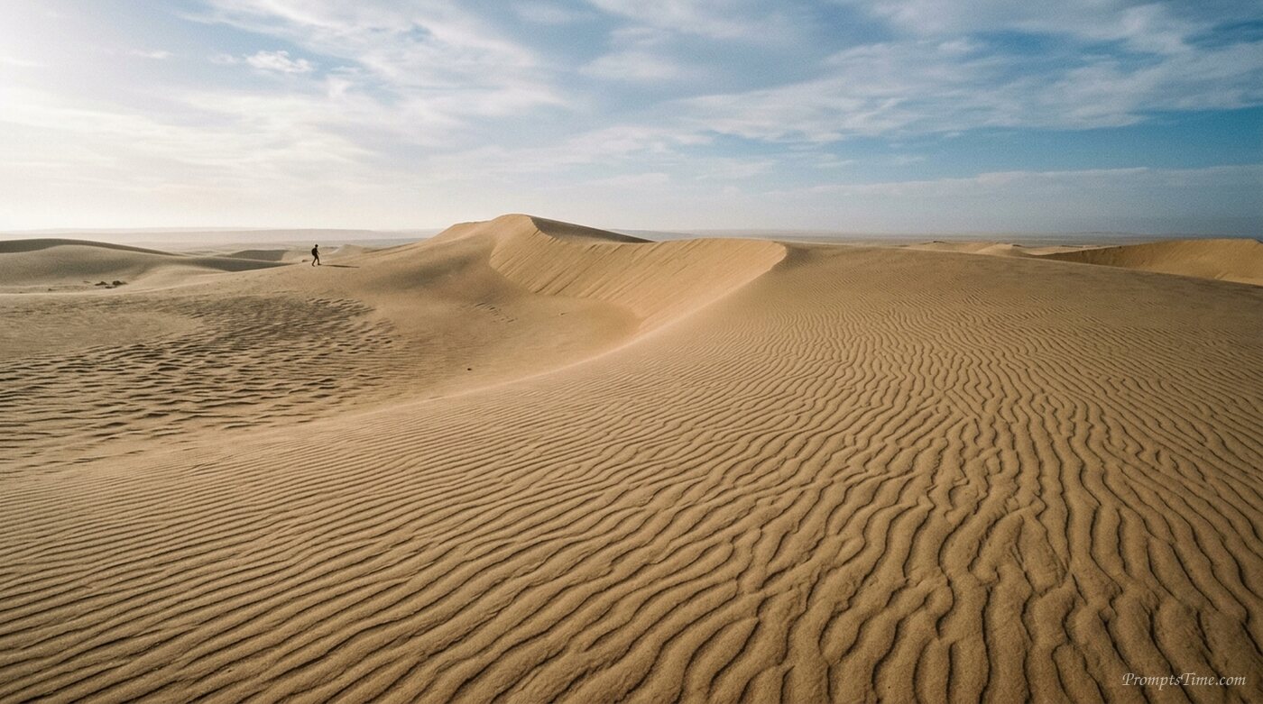 Smooth sand with wind patterns — AI-generated images image