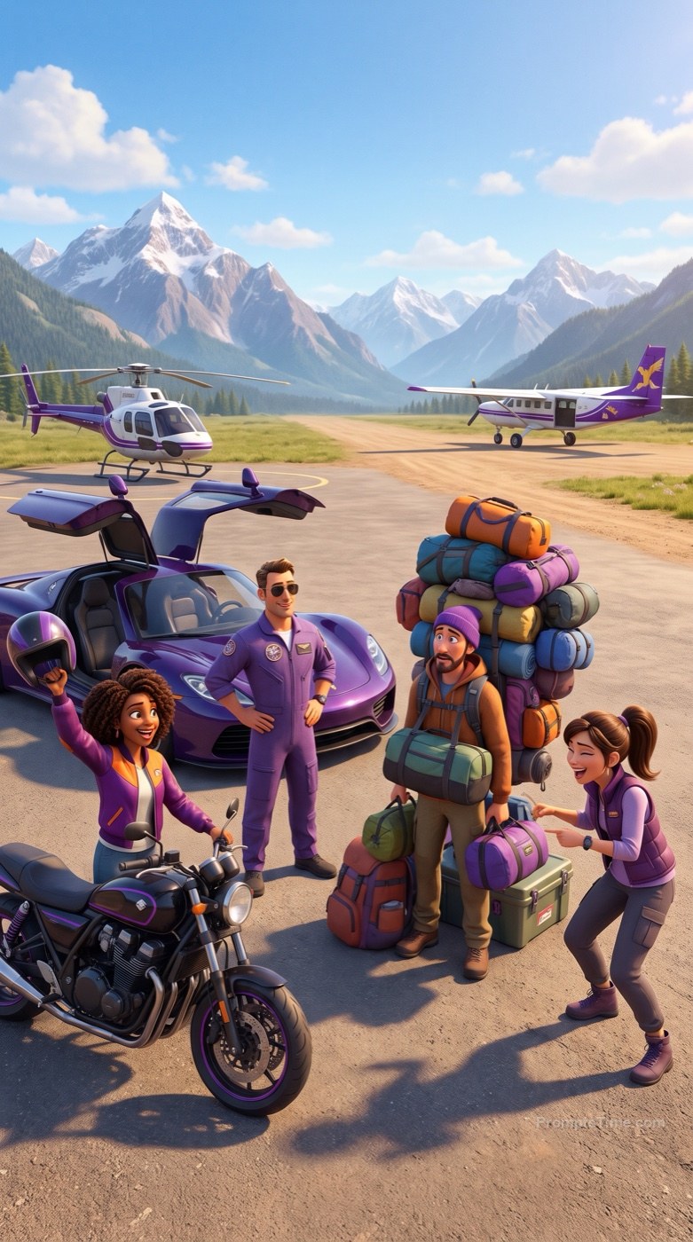 Friends Arrive for the Adventure — AI-generated images image made with Gemini Image (Google Flow)